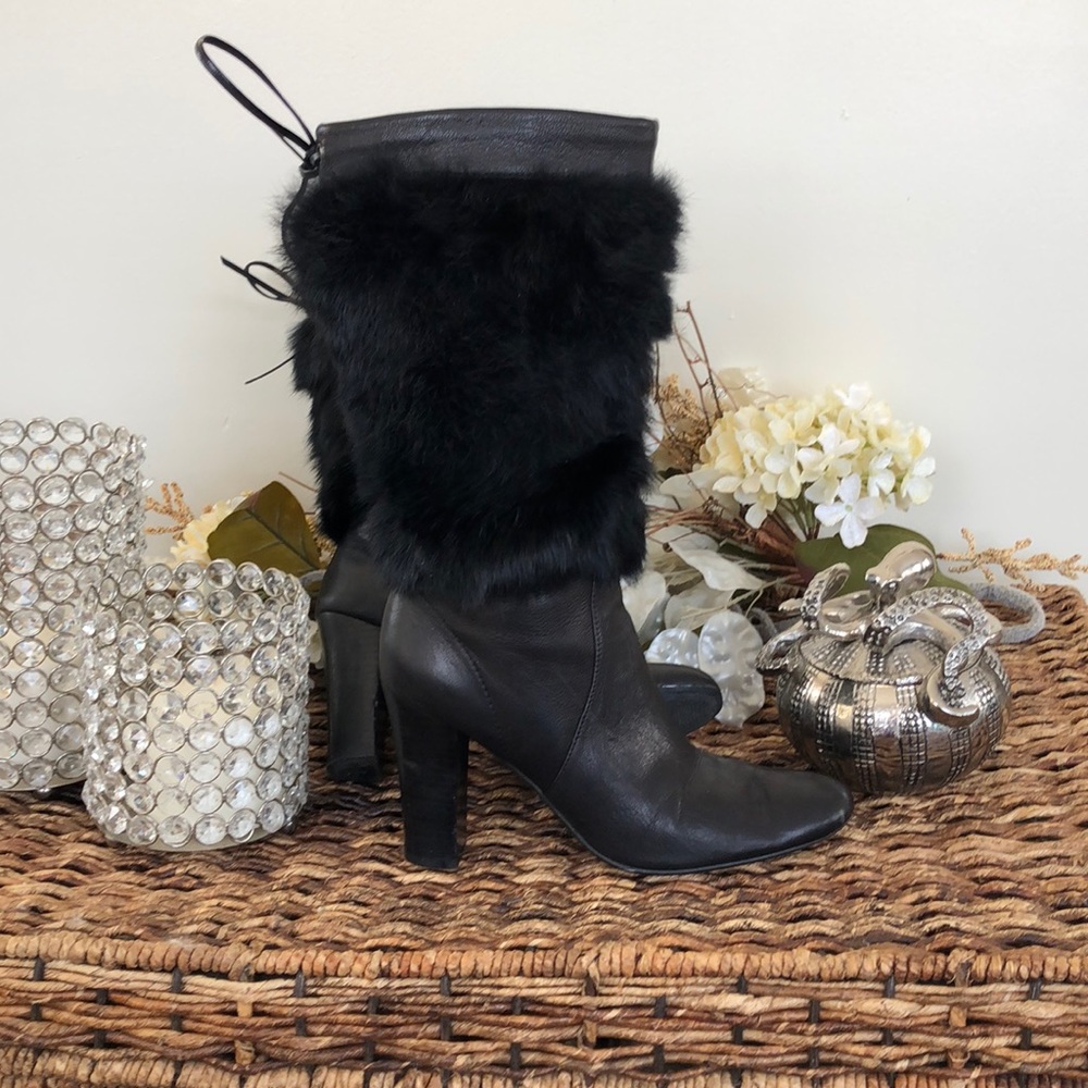 Calvin Klein fur boots.